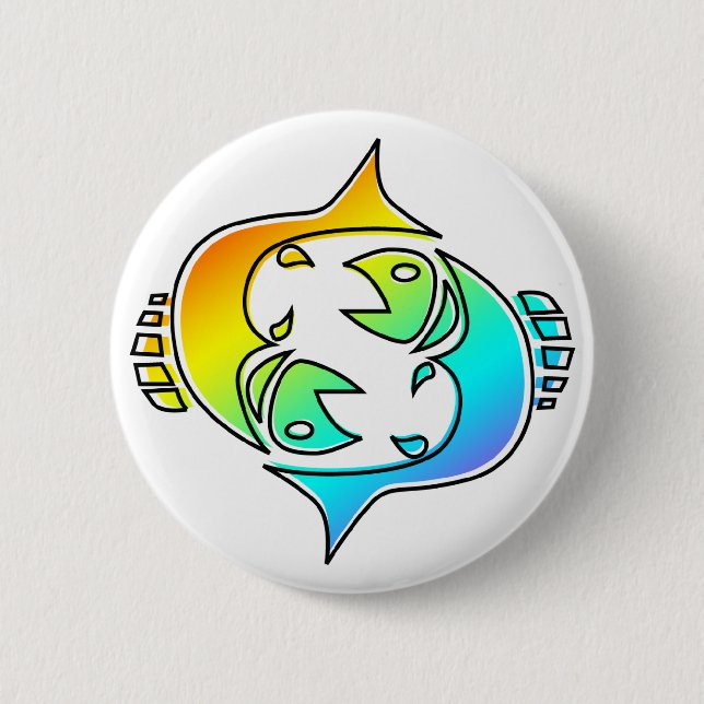 oddRex pisces 2 Inch Round Button (Front)