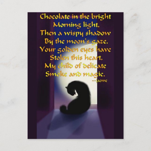 Ode to a Black Cat Postcard (Front)