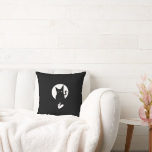 Ode to Love Cat Throw Pillow by Adiela Akoo