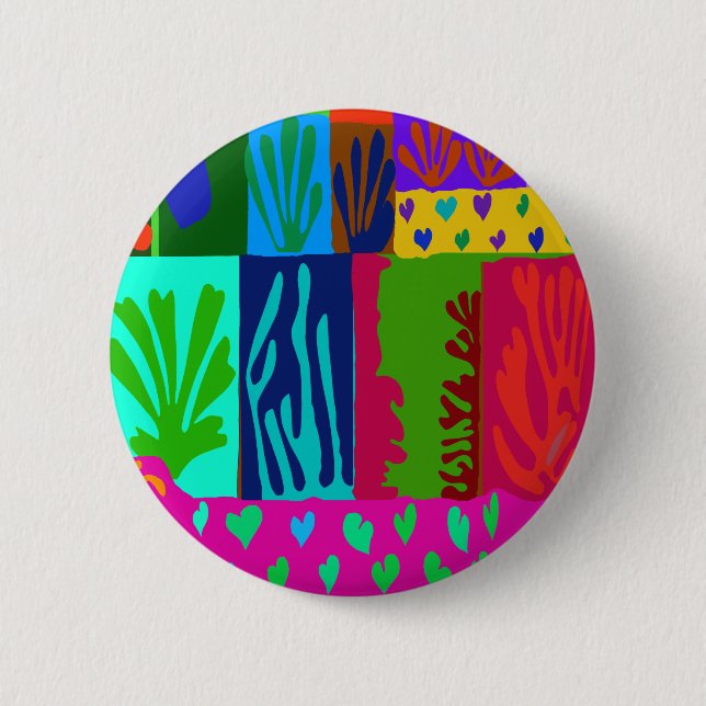 Ode to Matisse Collage 2 Inch Round Button (Front)