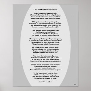 Ode to Our Chers enseignants Poem Poster Poster HA