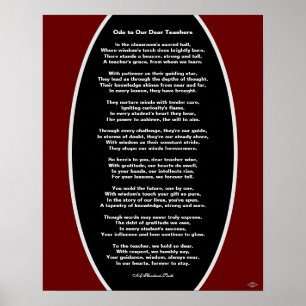 Ode to Our Dear Teachers Poem Poster HAMbyWG