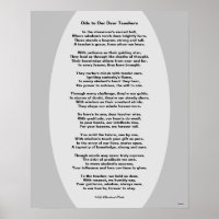 Ode to Our Dear Teachers Poem Poster HAMbyWG