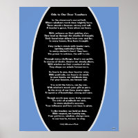 Ode to Our Dear Teachers Poem Poster HAMbyWG