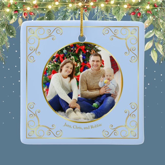 Ode to The Nutcracker Ballet Blue Custom Photo Ceramic Ornament (Creator Uploaded)