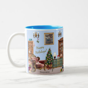 Ode to The Nutcracker Ballet Blue Two-Tone Coffee Mug