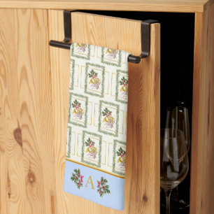 Ode to The Nutcracker Ballet Garland Blue Accent Kitchen Towel