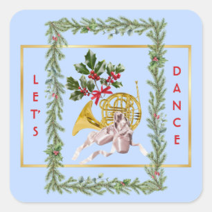 Ode to The Nutcracker Ballet Garland Let's Dance Square Sticker