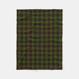 Odee army green plaid black red stripe fleece blanket