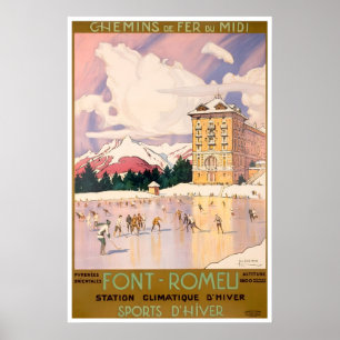 Odeillo Travel Poster Font-Romeu Art Via France