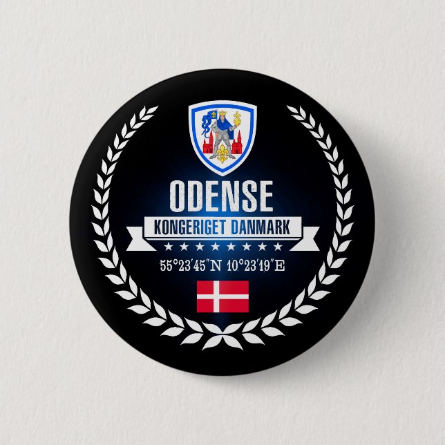 Odense 2 Inch Round Button (Front)