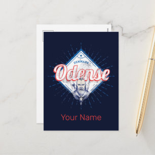 Odense City Denmark Retro Viking Vintage Souvenir Holiday Postcard