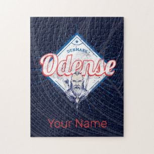 Odense City Denmark Retro Viking Vintage Souvenir Jigsaw Puzzle