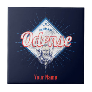 Odense City Denmark Retro Viking Vintage Souvenir  Tile