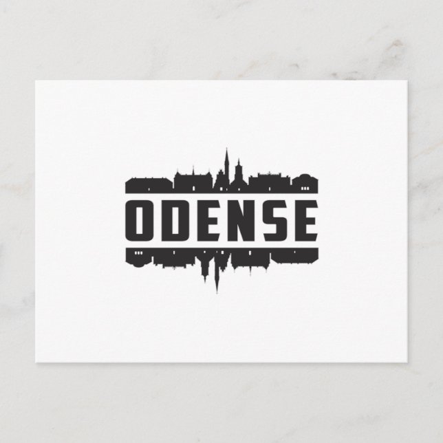 Odense Denmark City Skyline Cityscape Travel Gift Postcard (Front)