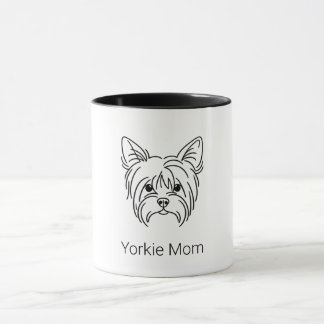 odern Yorkie Face Line Art Coffee Mug | Personaliz