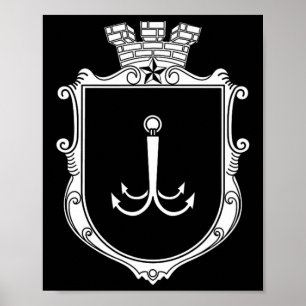 Odesa Odessa Coat Of Arms Ukraine Flag Ukr  Poster