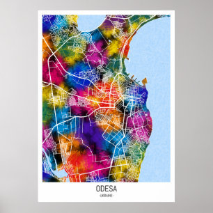 Odesa Ukraine City Map Poster