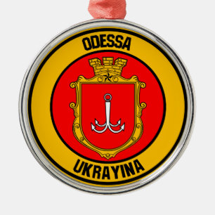 Odessa Round Emblem Metal Ornament