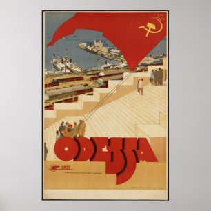 Odessa Russia USSR Vintage Travel Poster Ad Retro