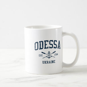 Odessa Vintage Navy Crossed Oars And Boat Anchor  Coffee Mug