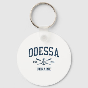 Odessa Vintage Navy Crossed Oars And Boat Anchor  Keychain