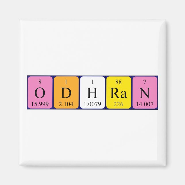 Odhran periodic table name magnet (Front)