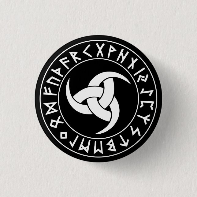 Odhroerir Rune Shield 1 Inch Round Button (Front)