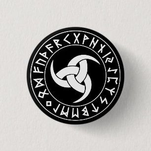 Odhroerir Rune Shield 1 Inch Round Button