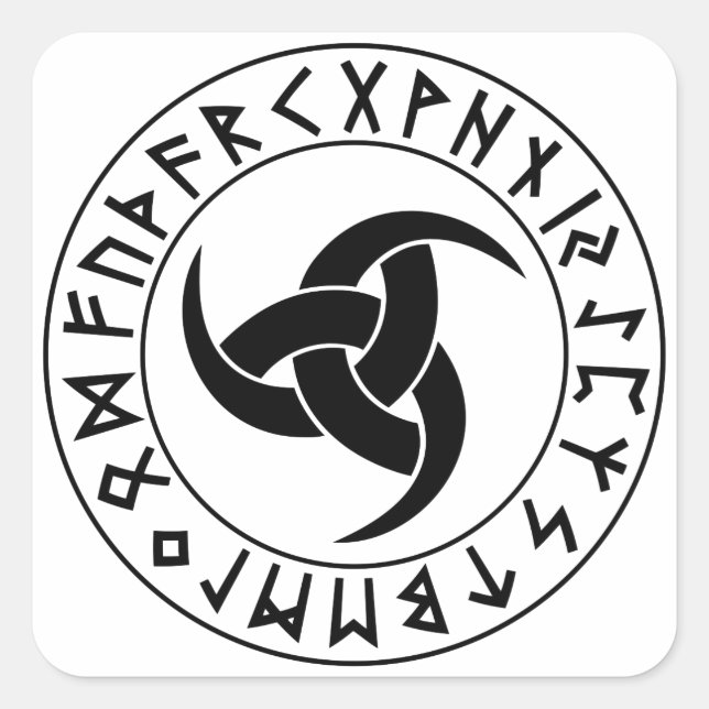 Odhroerir Rune Shield Square Sticker (Front)