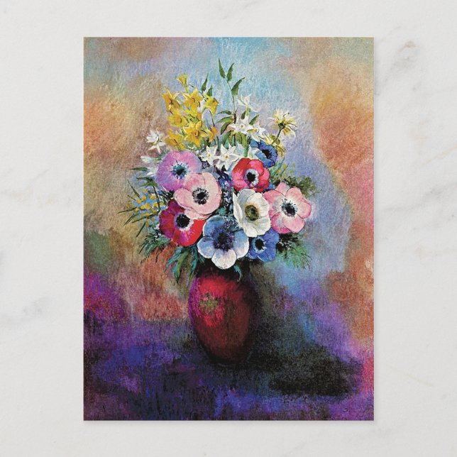 Odilon Redon Anemones - Fine Art Symbolism Postcard (Front)