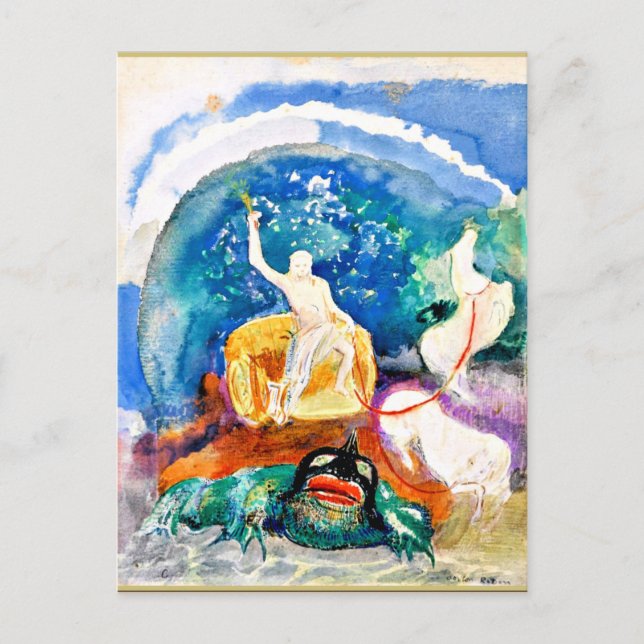 Odilon Redon - Apollo Riding a Green Monster Postcard (Front)