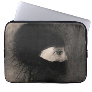 Odilon Redon Armour. Dark woman face Symbolism Laptop Sleeve