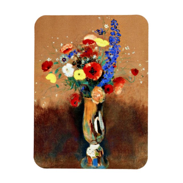 Odilon Redon - Bouquet of Wildflowers in Vase Magnet (Vertical)