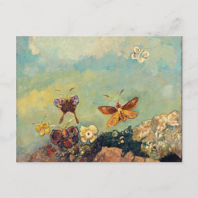 Odilon Redon Butterflies Vintage Symbolism Art Postcard (Front)