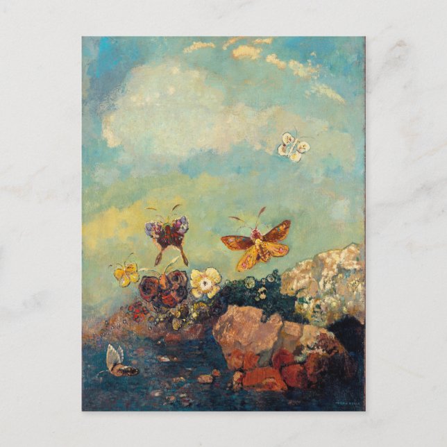 Odilon Redon Butterflies Vintage Symbolism Art Postcard (Front)