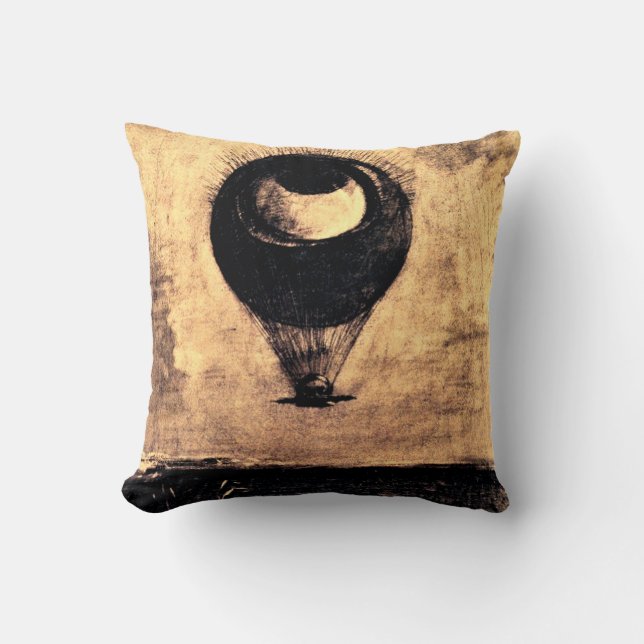 Odilon Redon - Eye Balloon Throw Pillow (Front)