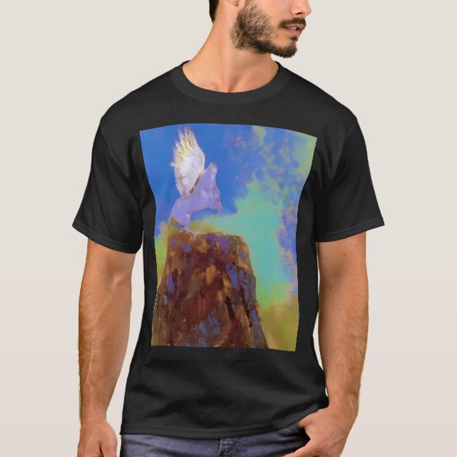 Odilon Redon Pegasus On A Blue T-Shirt (Front)