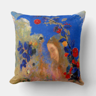 Odilon Redon - Profile Beneath an Arch, Throw Pillow