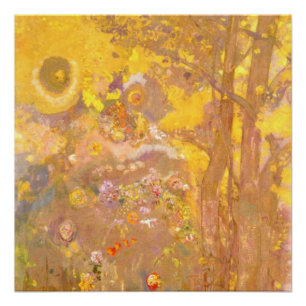 Odilon Redon - Tree on Yellow Background Poster