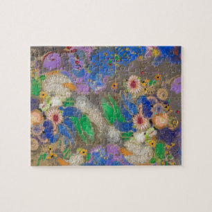 Odilon Redon's abstract flower background. Jigsaw Puzzle