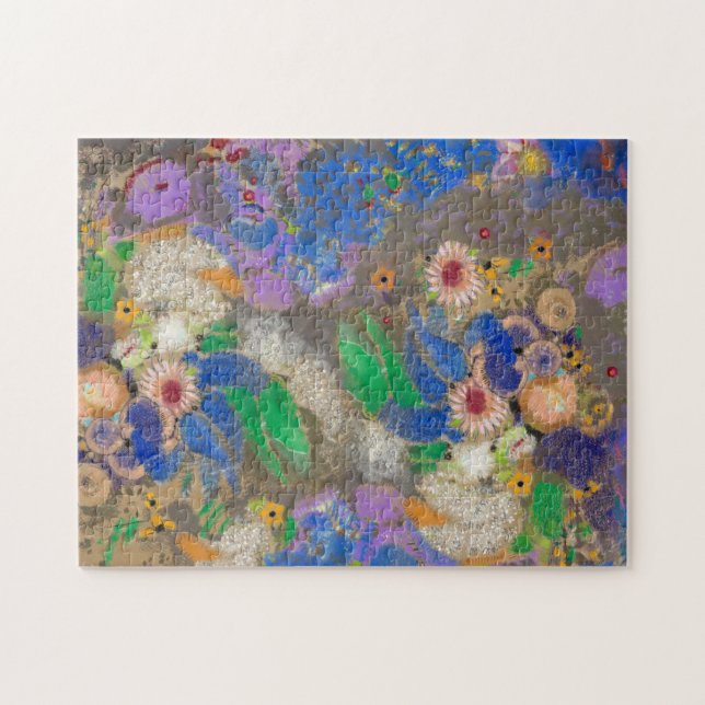Odilon Redon's abstract flower background. Jigsaw Puzzle (Horizontal)