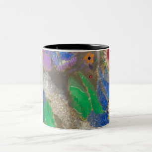 Odilon Redon's abstract flower background. Two-Tone Coffee Mug