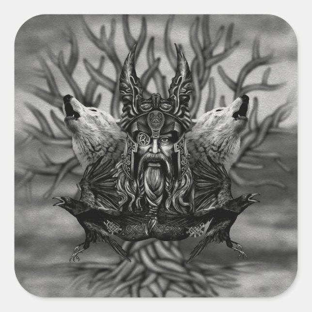 Odin -All-Father Square Sticker (Front)