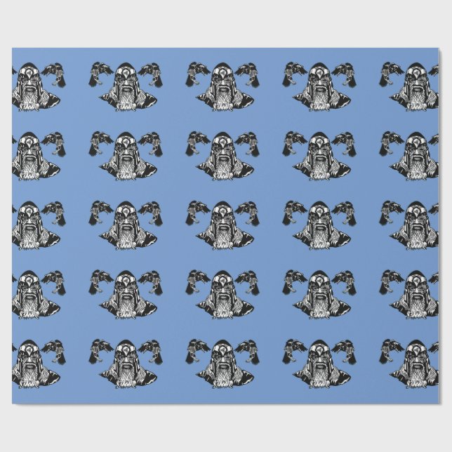 Odin And Ravens Wrapping Paper (Flat)