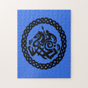 Odin and Sleipnir silhouettes Jigsaw Puzzle