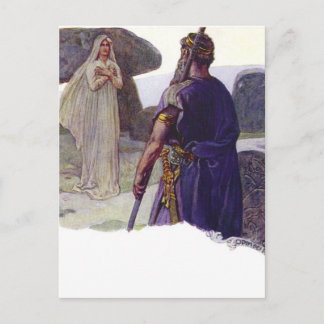 Odin in front of a Völva Postcard