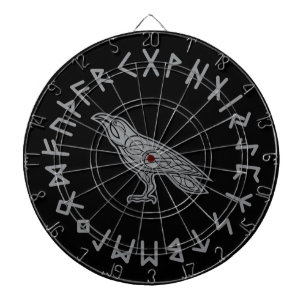 Odin Raven Crow Viking Mythology runes runic Dartboard