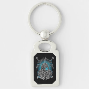 Odin Ravens and Swords Blue Luminous Eye Norse god Keychain