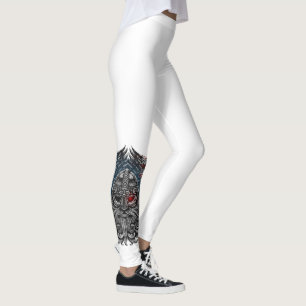 Odin ravens and swords Viking Mythology USA flag Leggings
